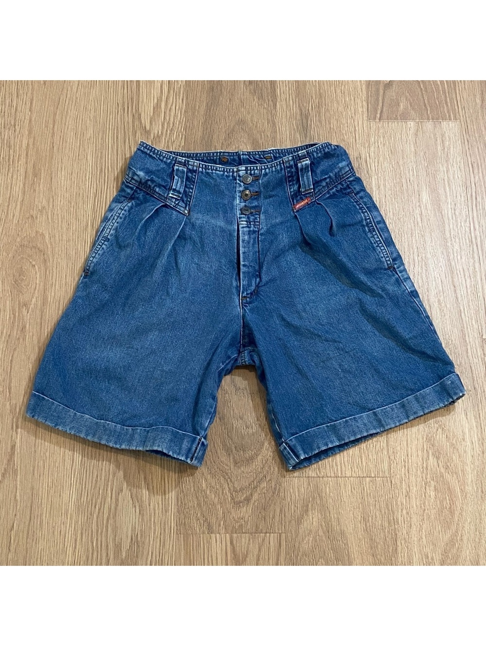 Jordache Vintage Denim Shorts High Waist Button Fly Blue Cotton Women's Size 4